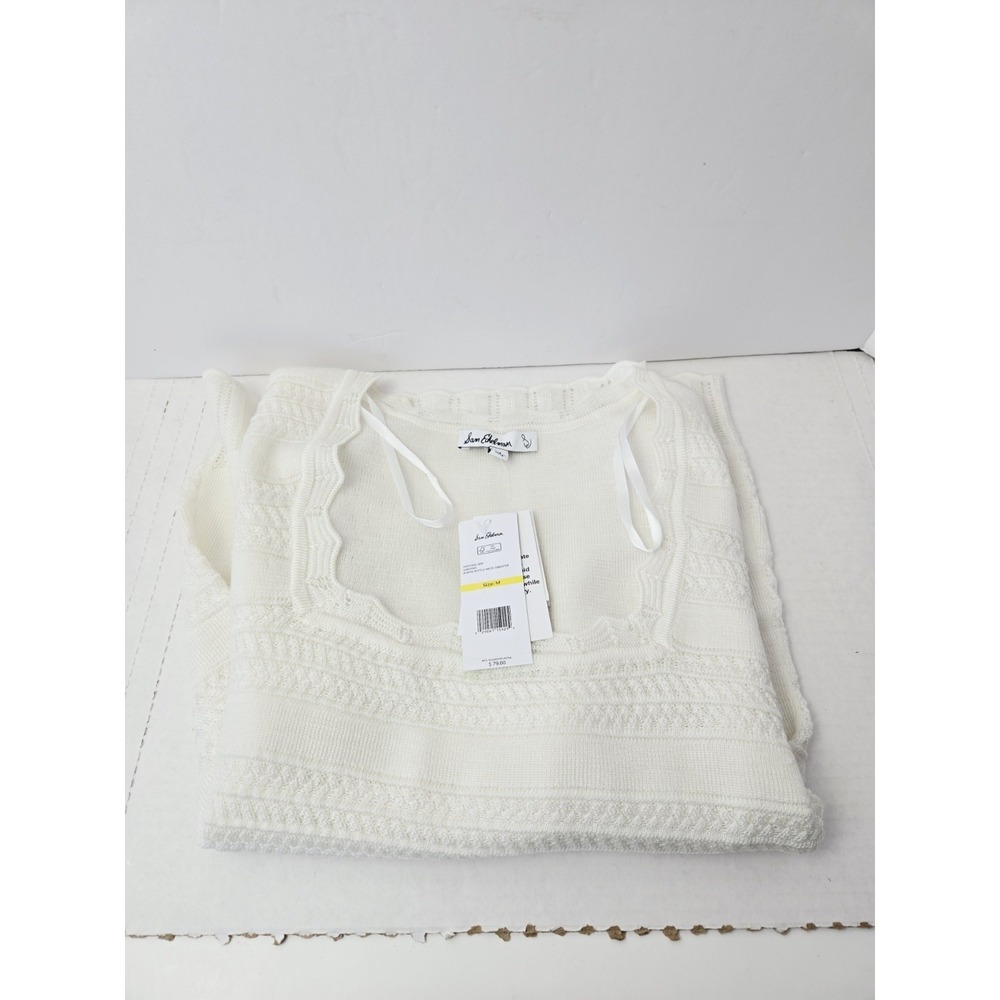 Sam Edelman Averie Ruffle neck sweater Size‎ Medium NWT Gardenia